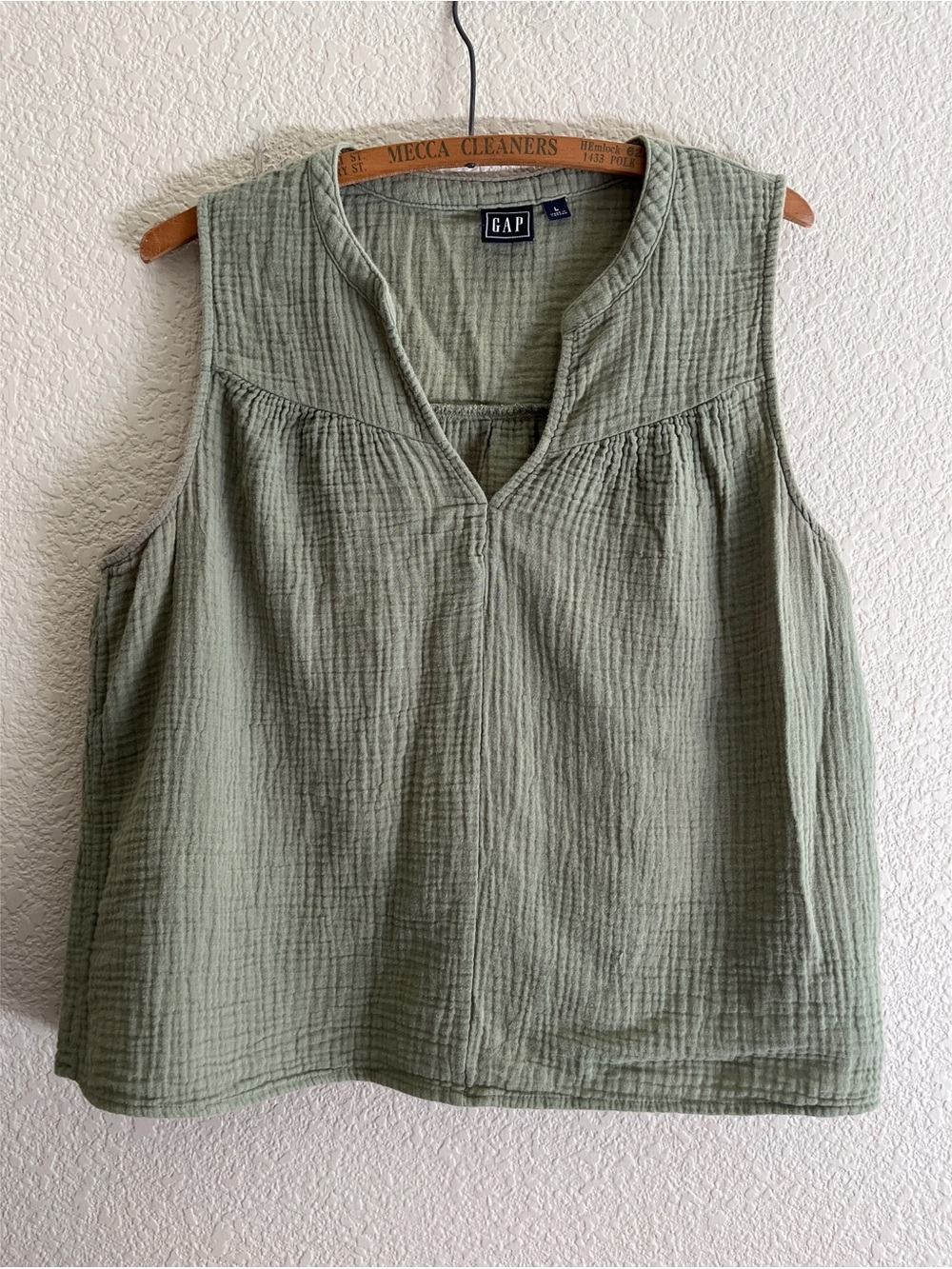 Gap Sage Green Cotton Gauze Tank Top Women’s Size Large